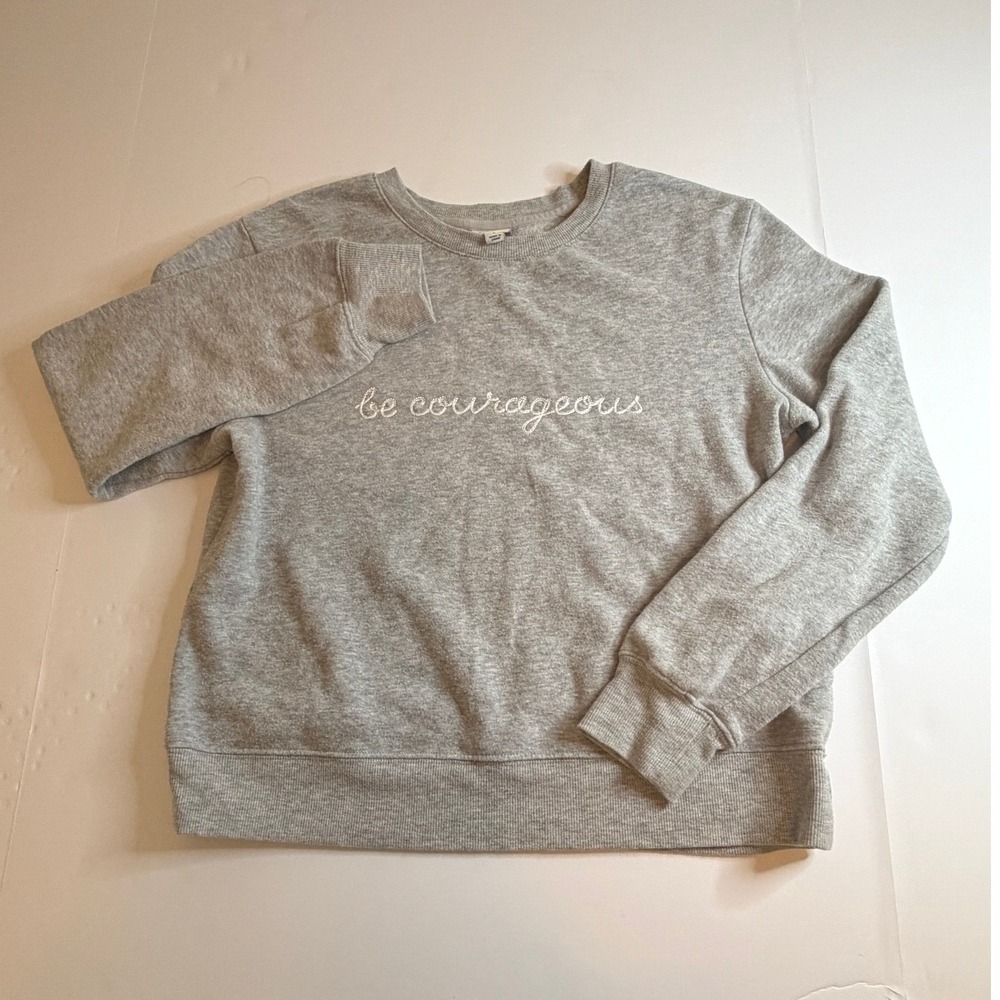 A New Day Sweatshirt S Gray Be Courageous Graphic Crewneck Pullover S
